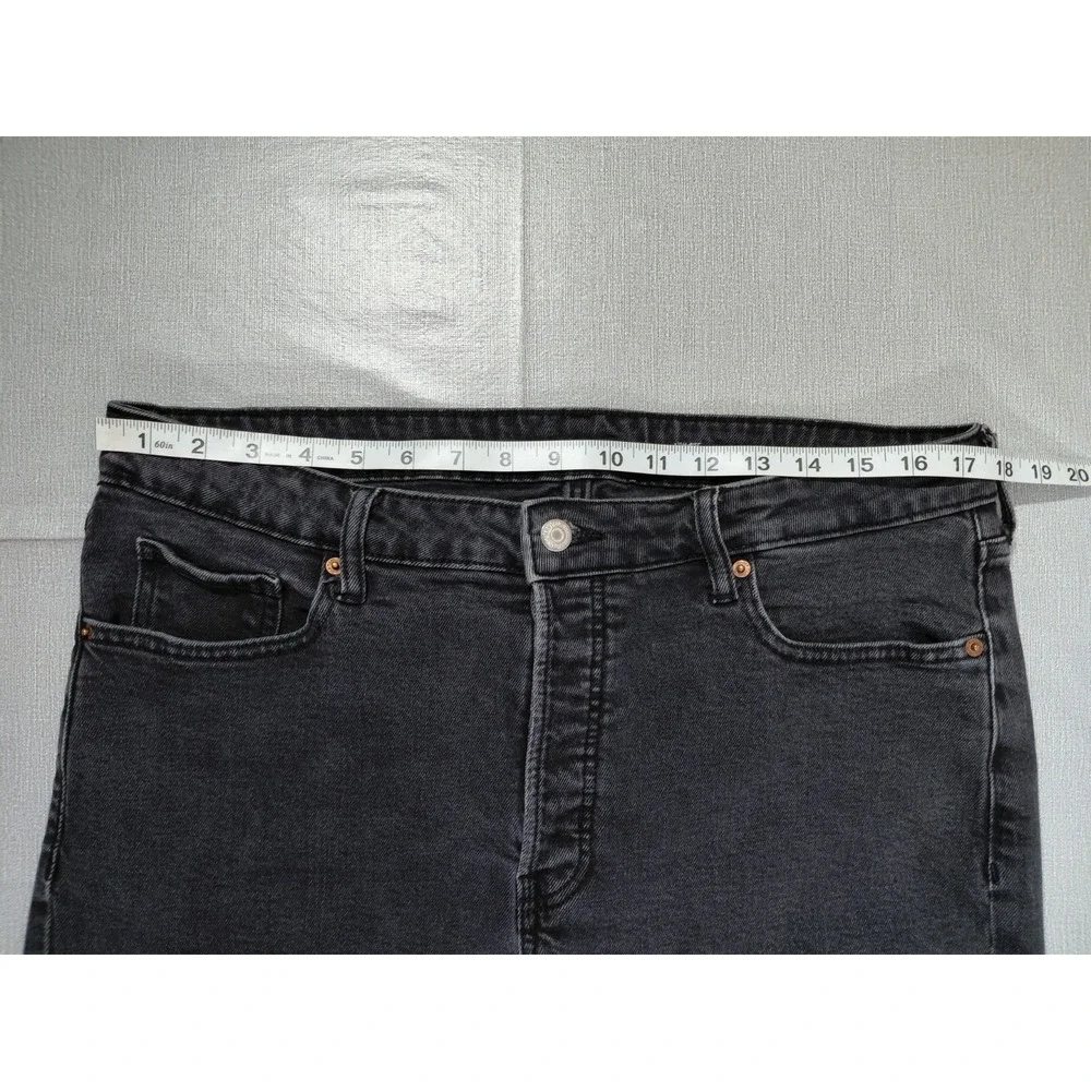 Old Navy High Rise O.G. Straight Jeans Button Fly Women's Sz 16 Black Denim‎